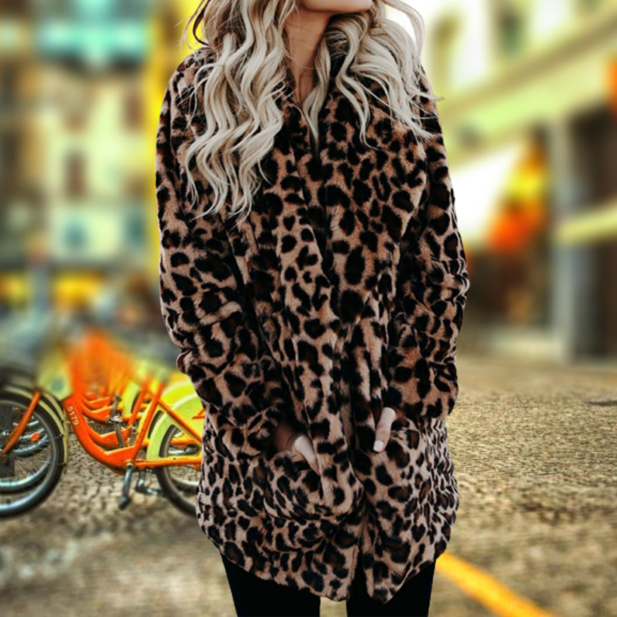 WW | Plüsch Leopardenmuster Winterfelljacke
