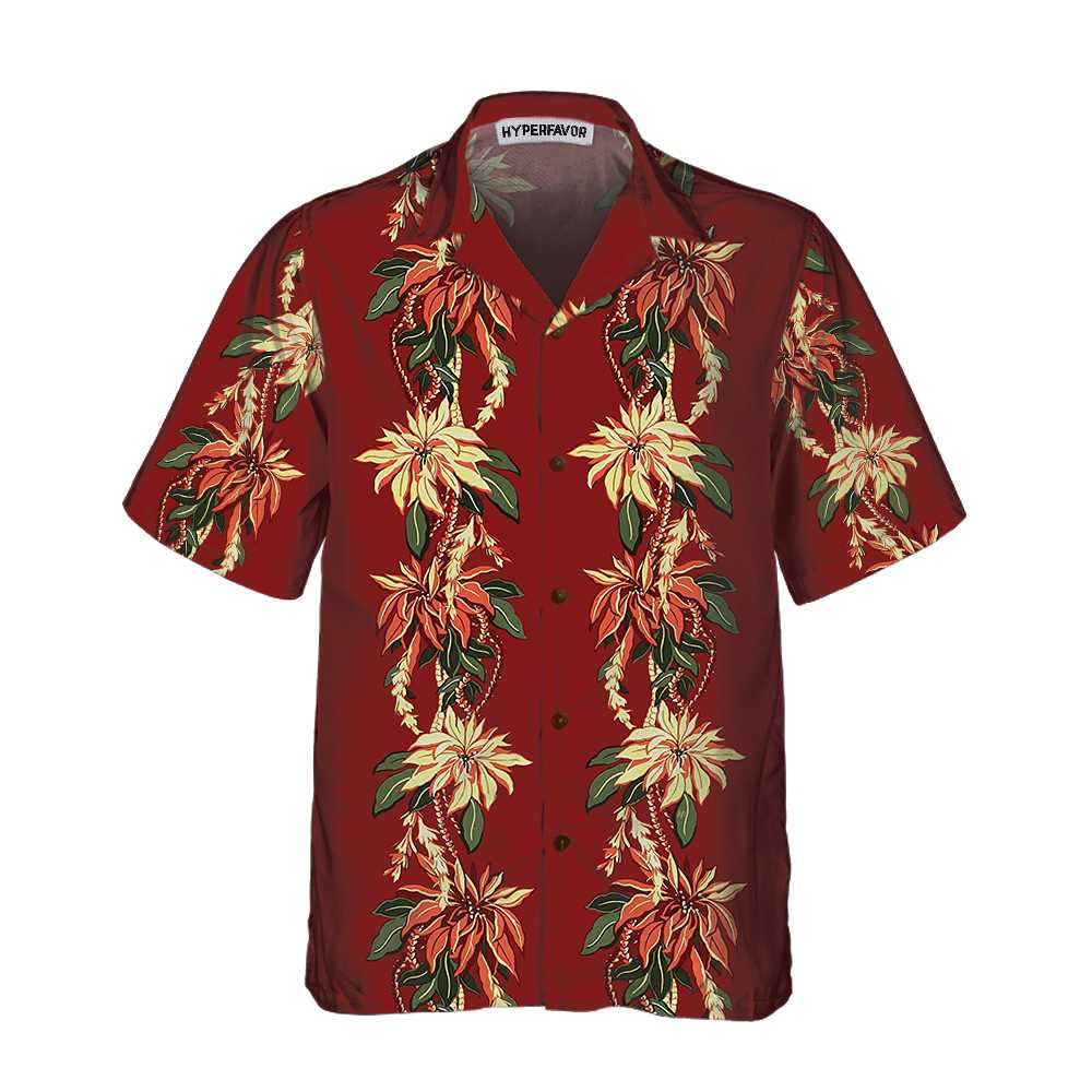 WW | Weihnachts-Poinsettia-Hawaiianshirt, Vintage-Weihnachtshemd, Beste Weihnachtsgeschenkideen