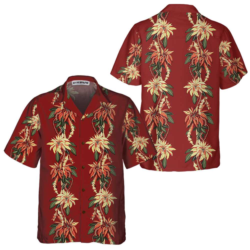 WW | Weihnachts-Poinsettia-Hawaiianshirt, Vintage-Weihnachtshemd, Beste Weihnachtsgeschenkideen