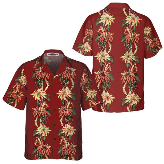 WW | Weihnachts-Poinsettia-Hawaiianshirt, Vintage-Weihnachtshemd, Beste Weihnachtsgeschenkideen