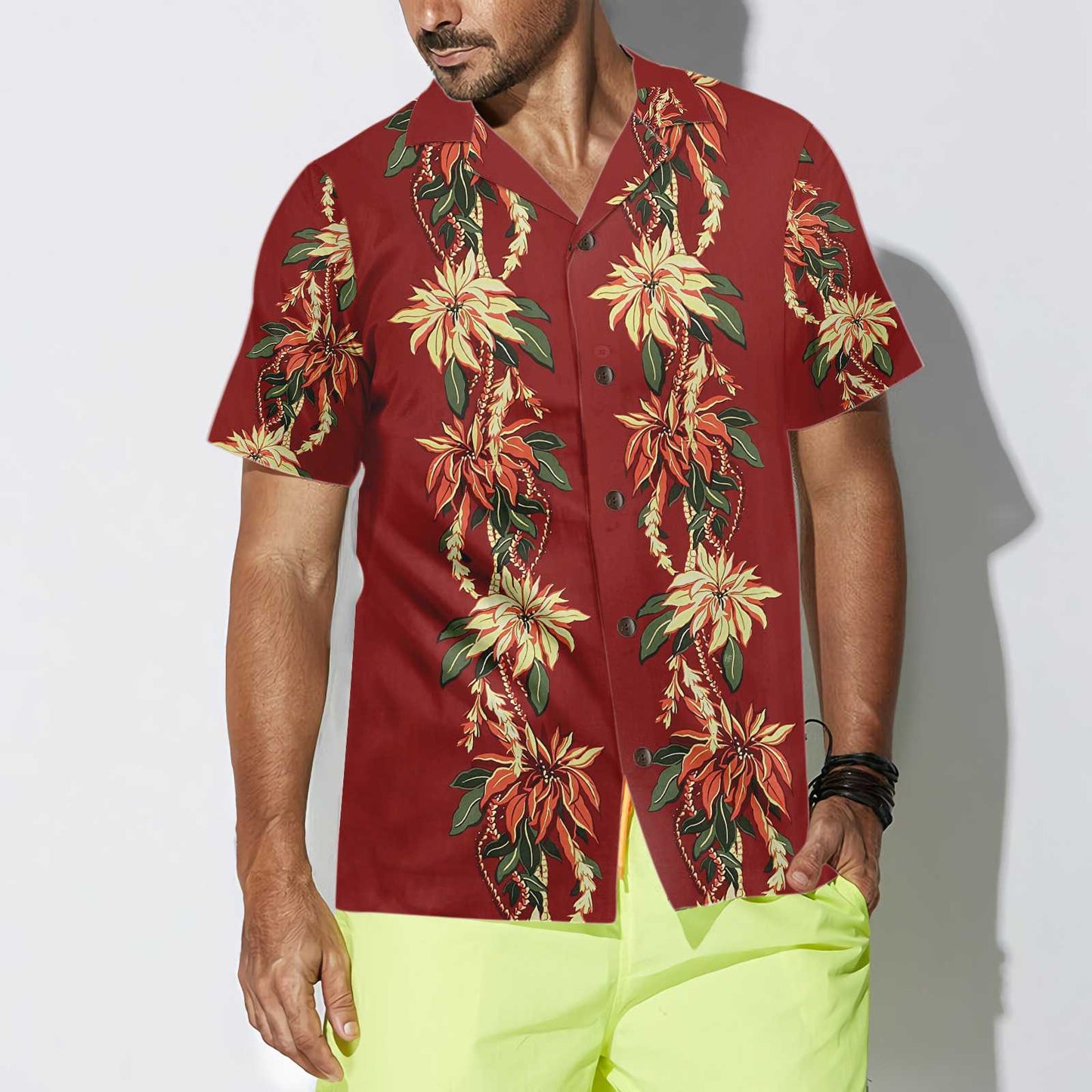 WW | Weihnachts-Poinsettia-Hawaiianshirt, Vintage-Weihnachtshemd, Beste Weihnachtsgeschenkideen