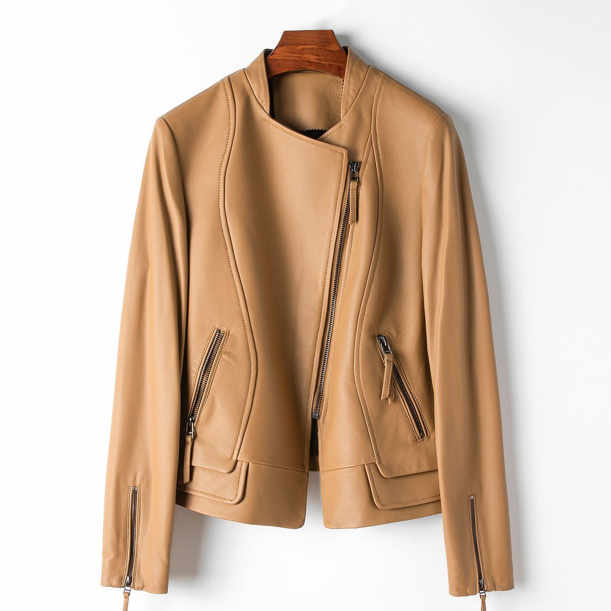 WW | Premium Leder Langarm Enges Jacke