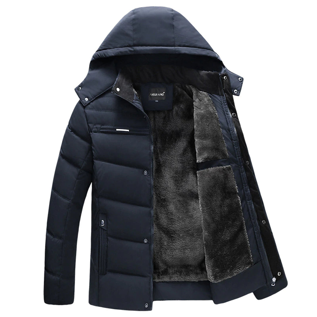 WW | Quilted faux fur lining hood zipper and snap closure