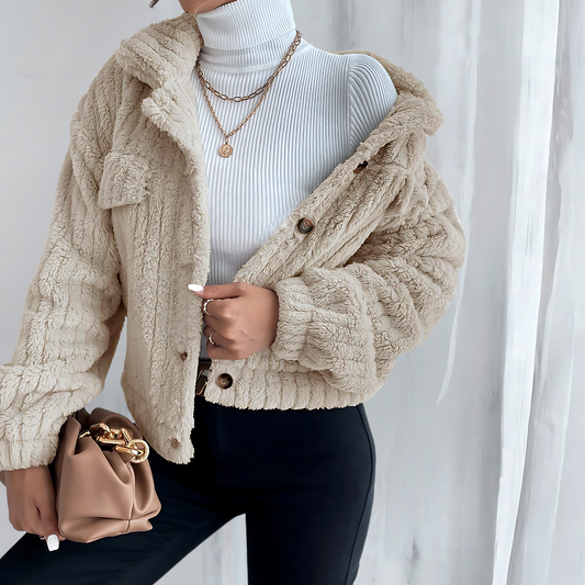 WW | Knotted Plush Coat - Soft and Cozy - Perfect for Winter Days