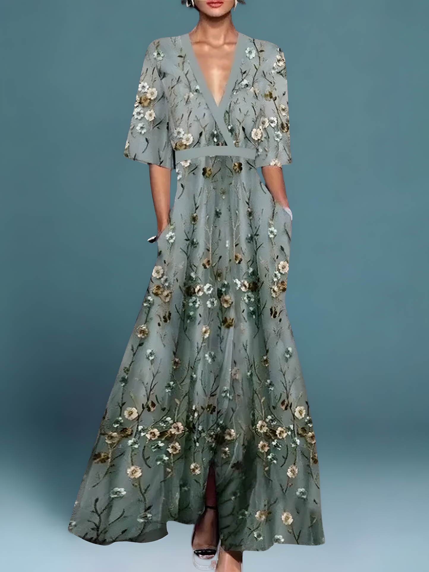 Laure | Elegant wrap dress with floral pattern