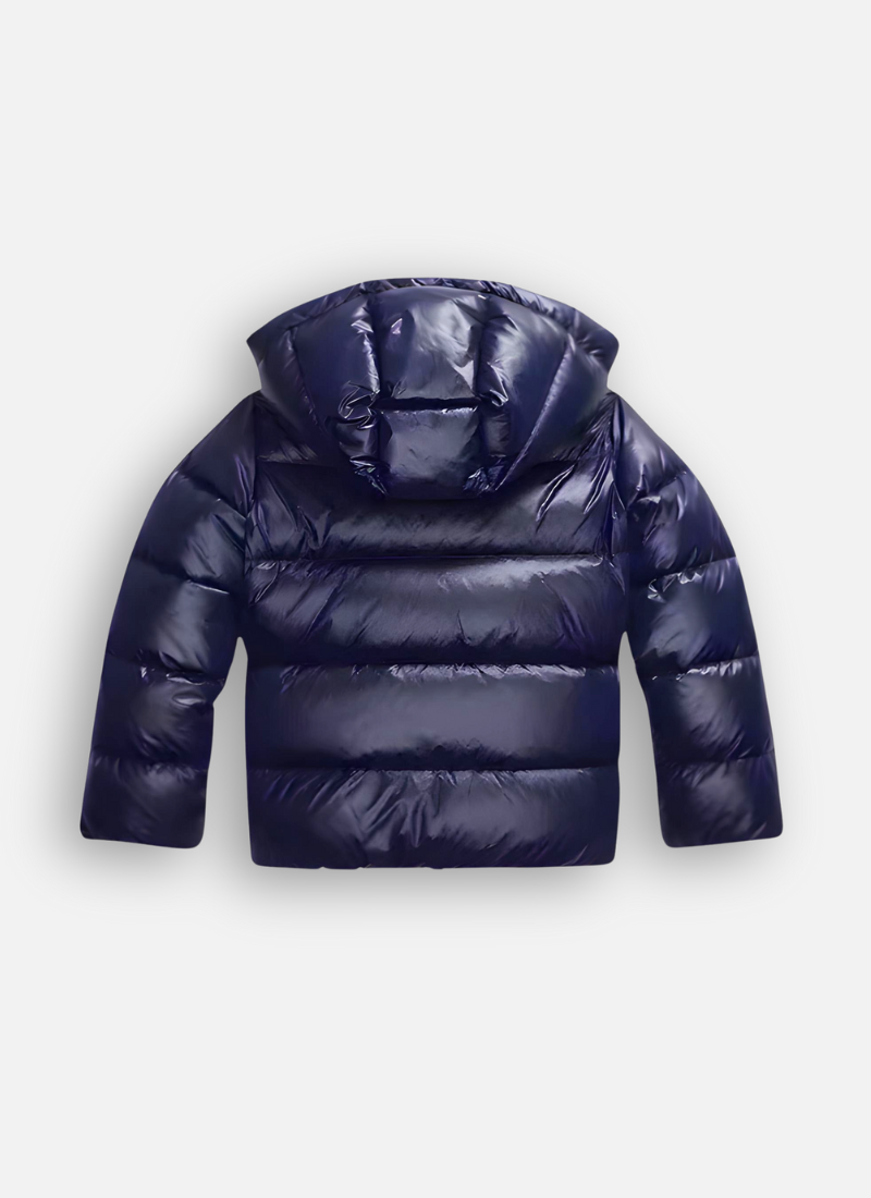WW | Damen Glänzende Pufferjacke mit Kapuze und Wattierung
