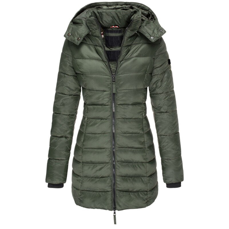 WW | Gefütterte Winter-Daunenjacke für Frauen mit Kapuze