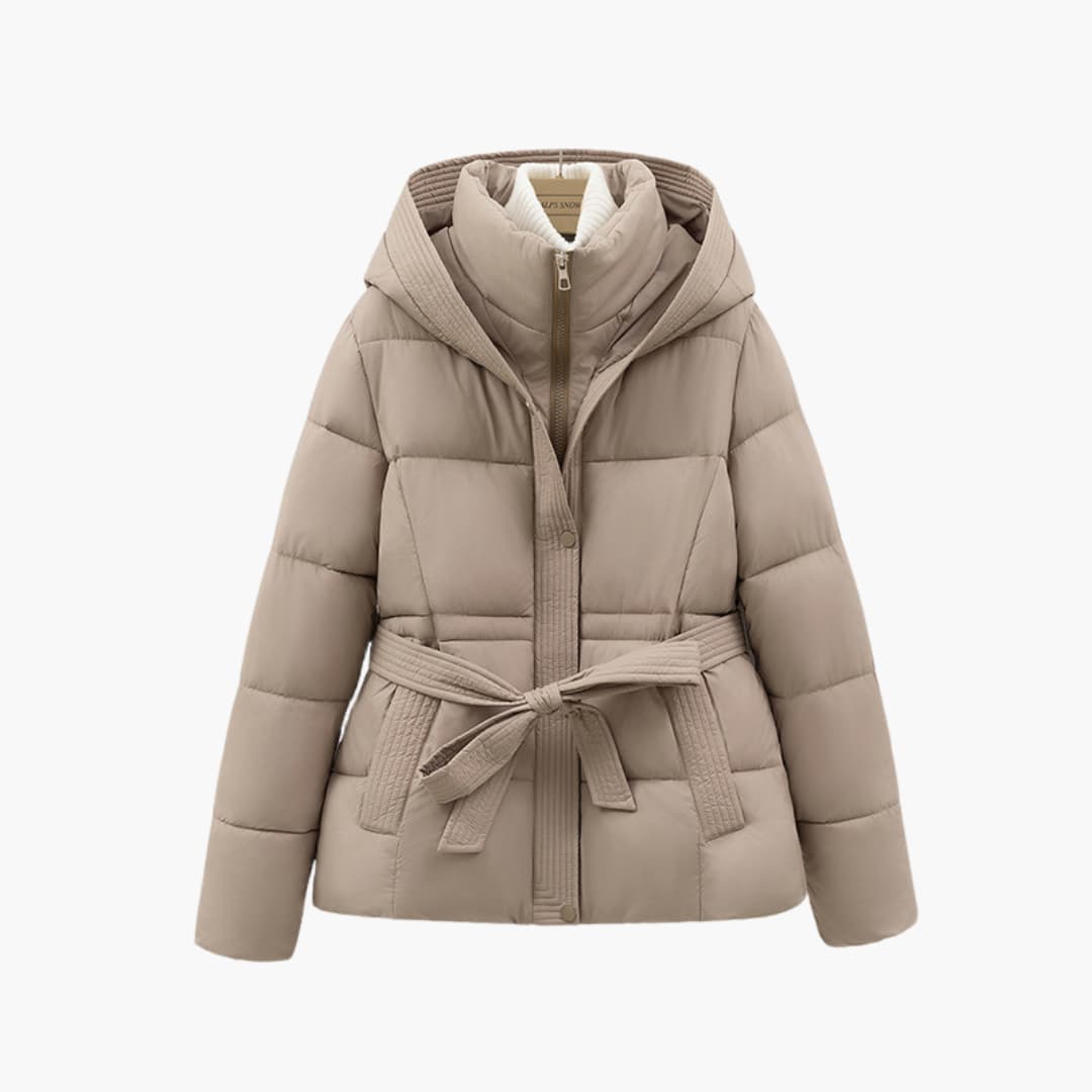 WW | Kapuze Gürtel Daunenjacke Winterjacken und Mäntel für Damen