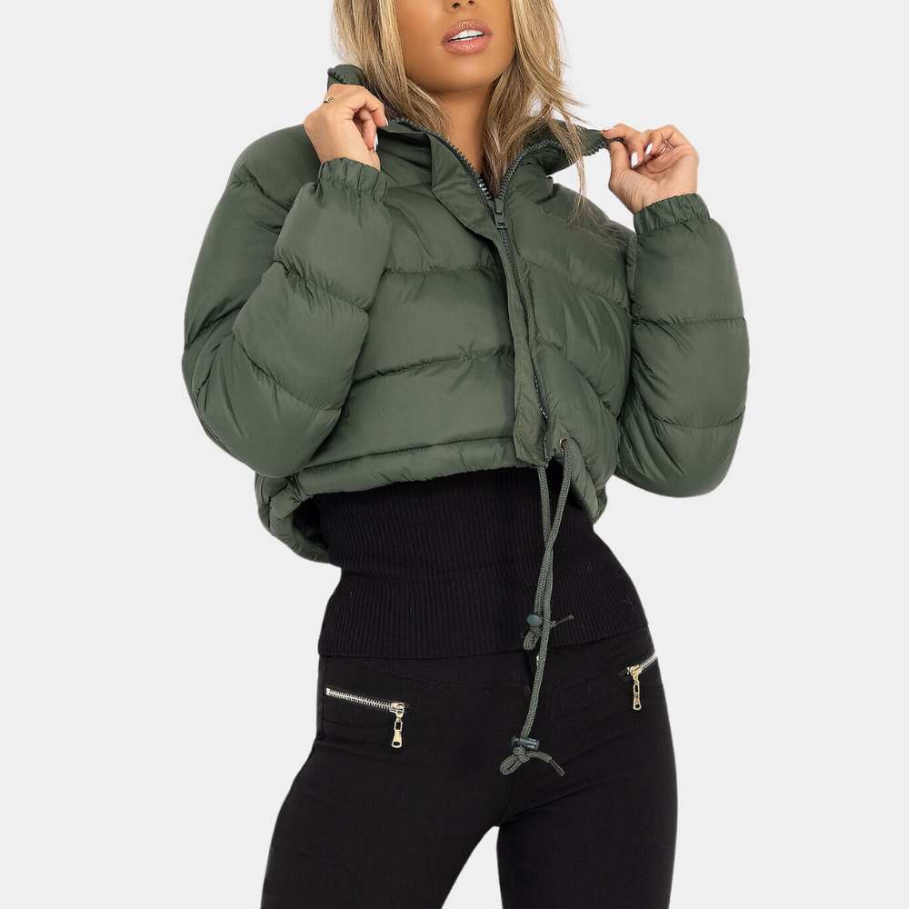 WW | Cropped Stehkragen Winterjacke Damen Daunenjacken