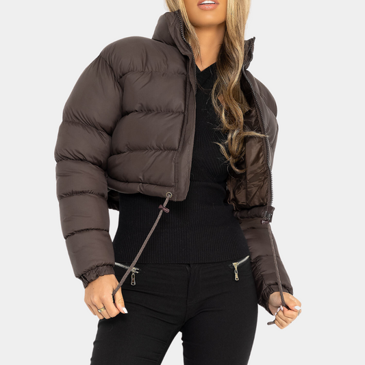 WW | Cropped Stehkragen Winterjacke Damen Daunenjacken