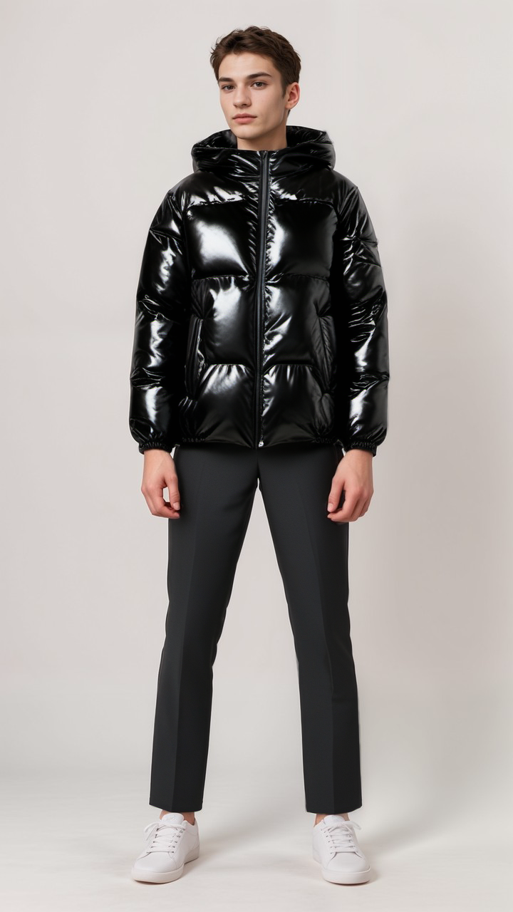WW | Shiny Hooded Quilted Jacket