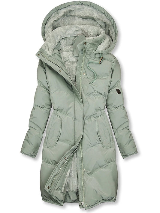 WW | Kapuze Lang Wattierte Jacke Winterjacke für Damen