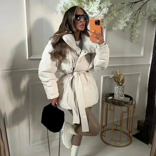 WW | Warm Gürtel Winterjacke Frauen