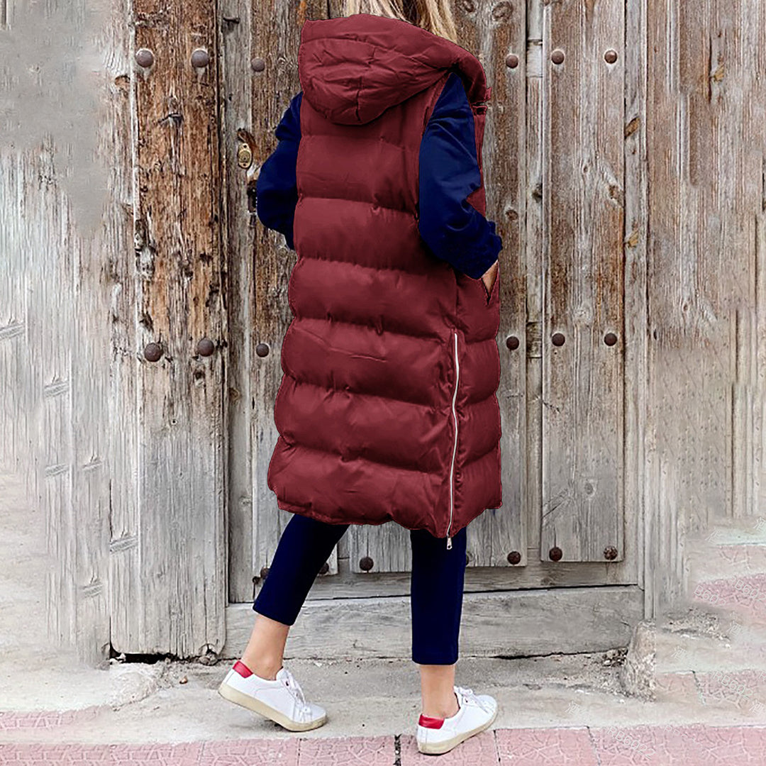 WW | Lang Kapuze Weste Winterbekleidung für Damen