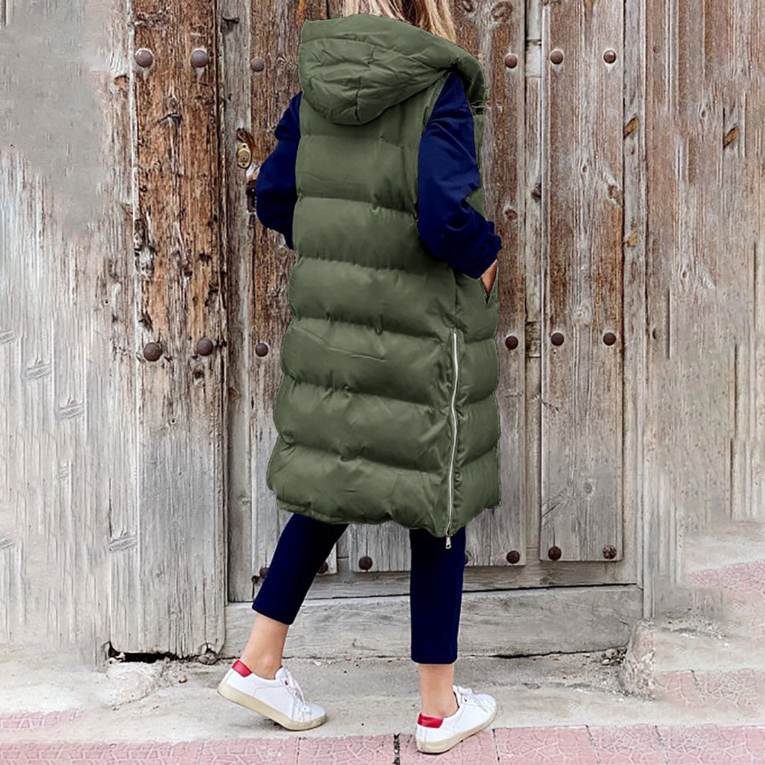 WW | Lang Kapuze Weste Winterbekleidung für Damen