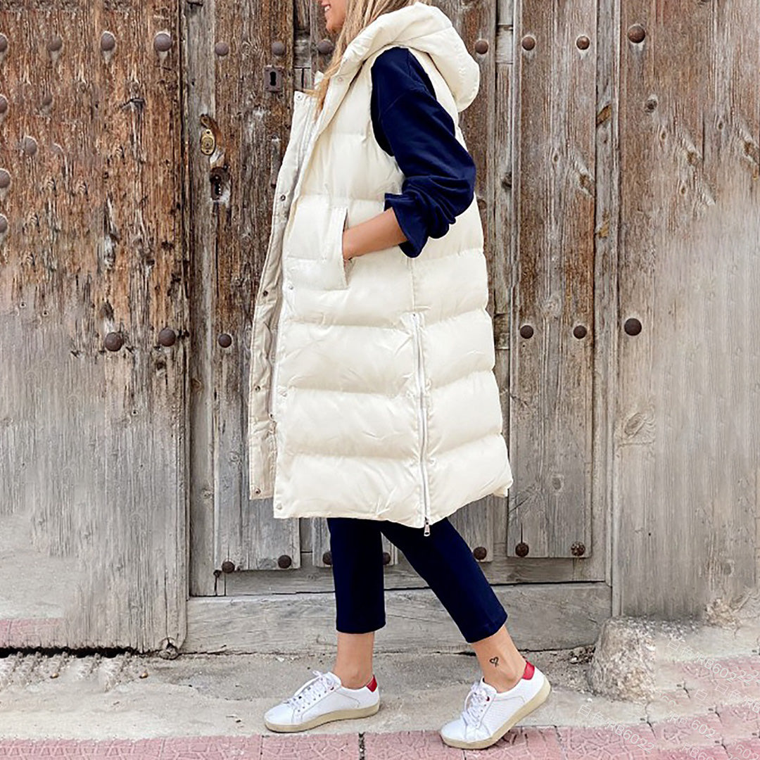 WW | Lang Kapuze Weste Winterbekleidung für Damen