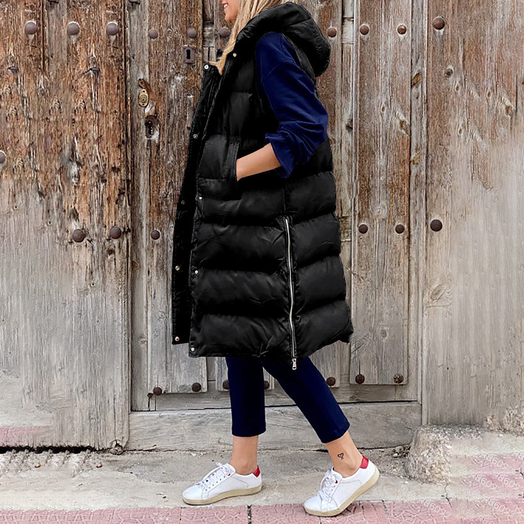 WW | Lang Kapuze Weste Winterbekleidung für Damen