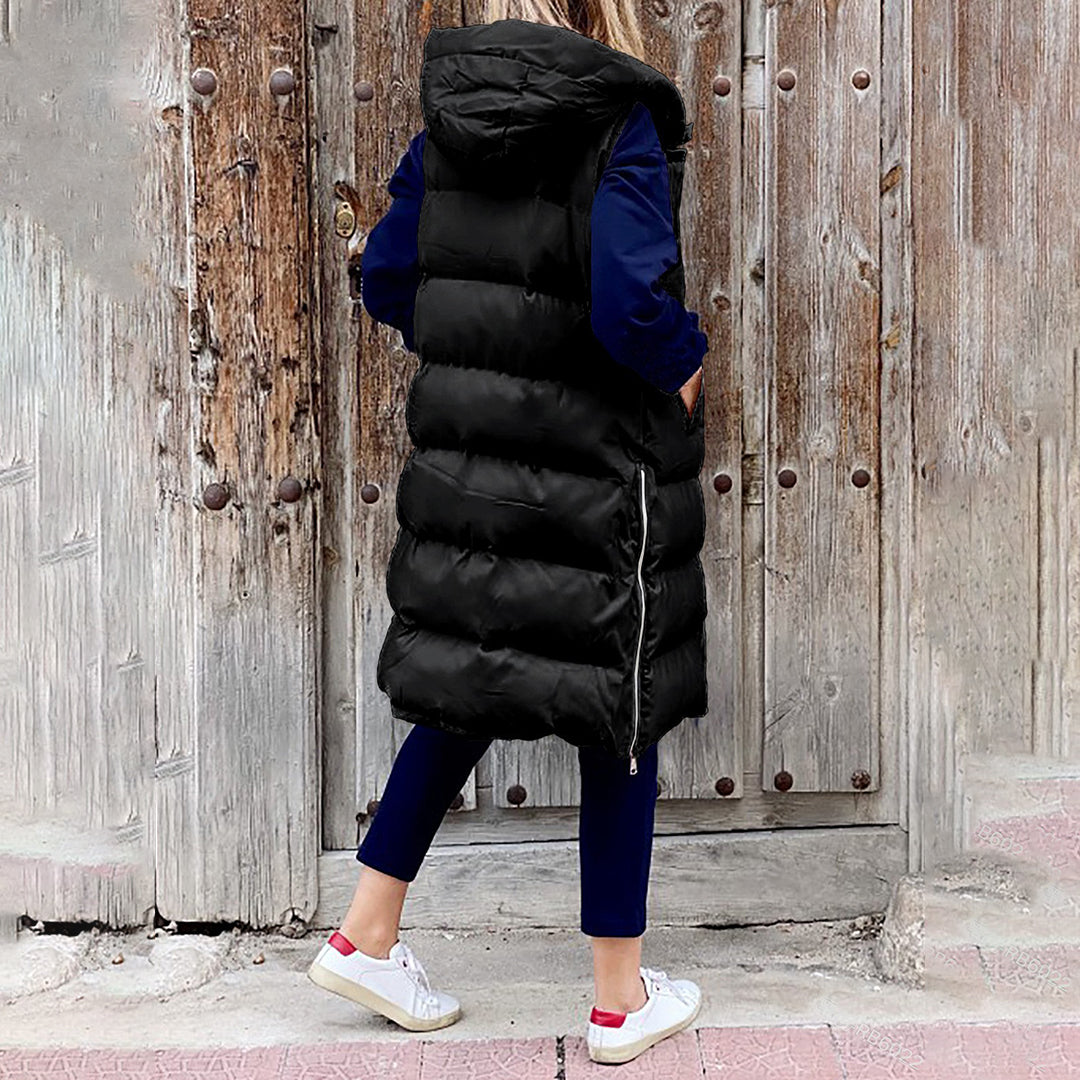 WW | Lang Kapuze Weste Winterbekleidung für Damen