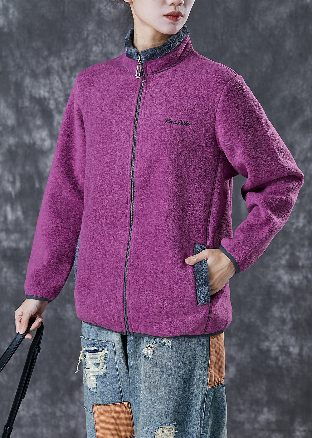 WW | Embroidered Warm Fleece Jackets Winter