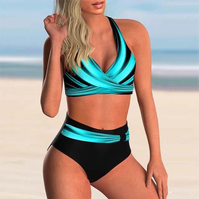 WW | Push up Halter Bikini Satz Mit Hoher Taille Für Damen