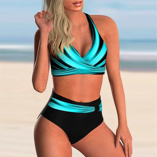 WW | Push up Halter Bikini Satz Mit Hoher Taille Für Damen