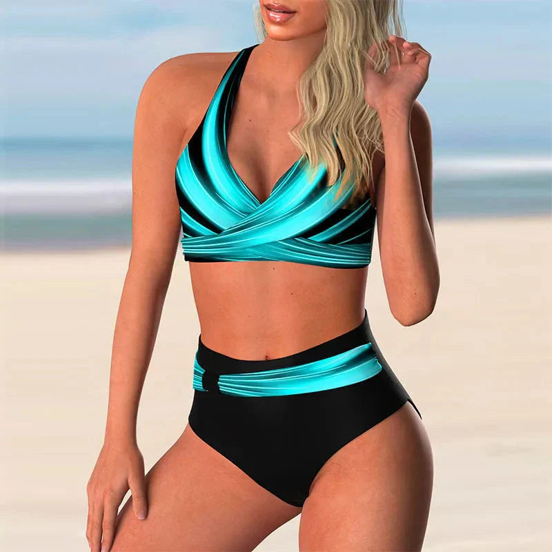 WW | Push up Halter Bikini Satz Mit Hoher Taille Für Damen