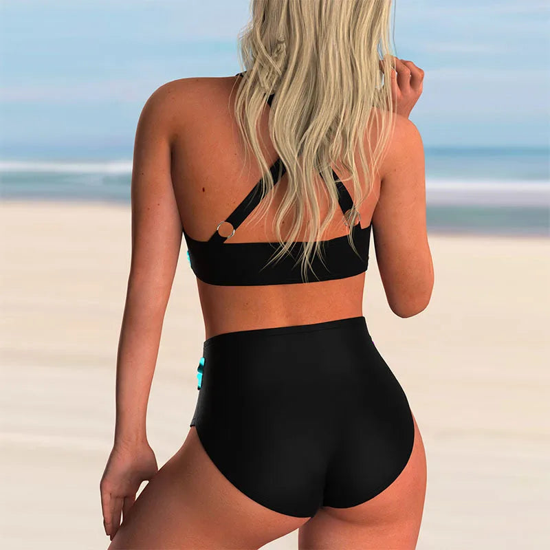 WW | Push up Halter Bikini Satz Mit Hoher Taille Für Damen