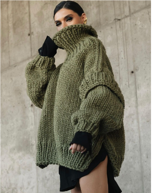WW | Übergroßer, weicher Strickpullover für Damen