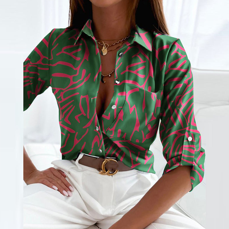 W&W Blouse with Turnover Collar