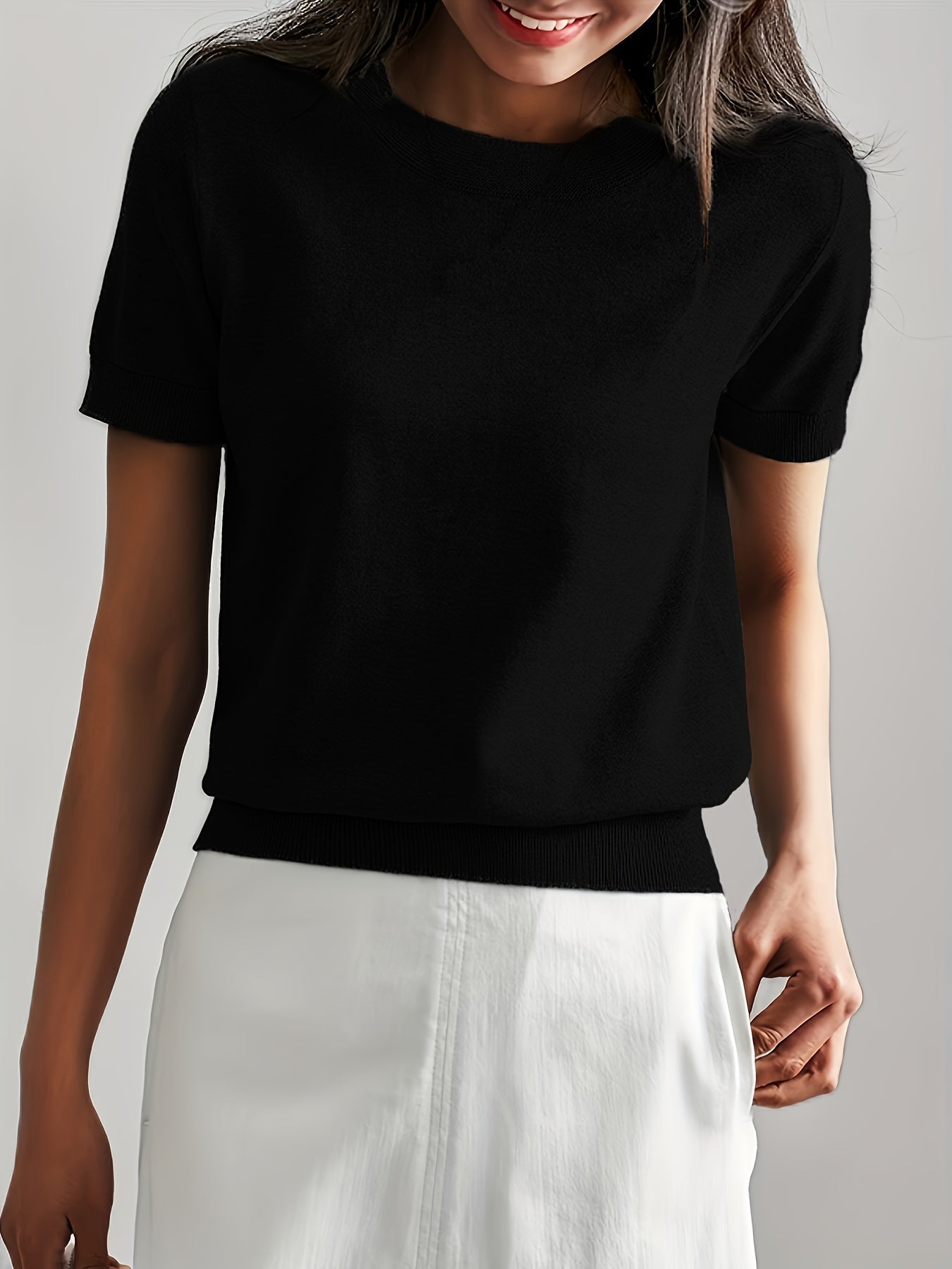 WW | Stilvolles Strick T-shirt Für Damen
