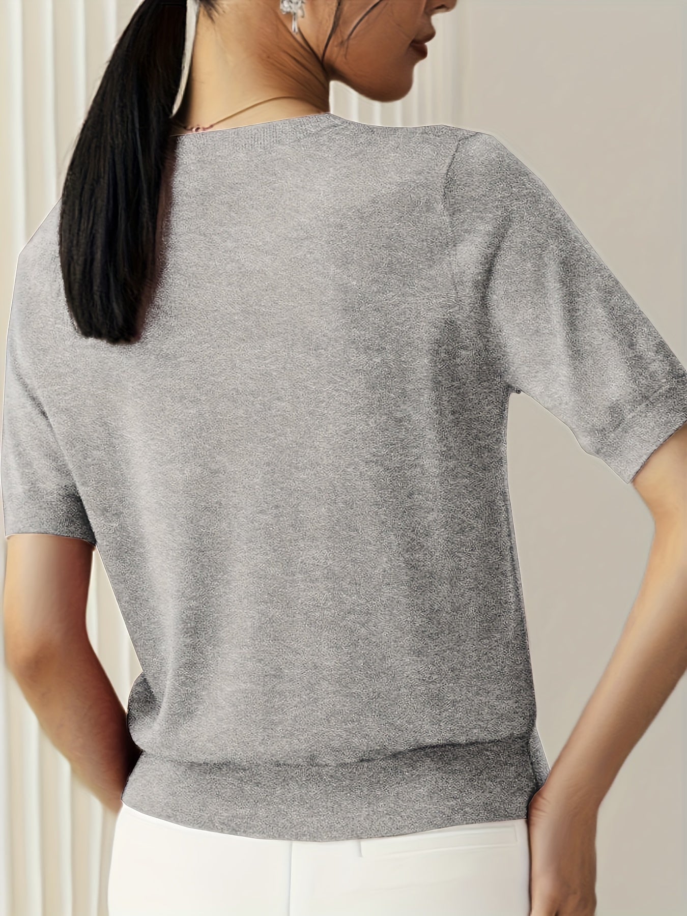 WW | Stilvolles Strick T-shirt Für Damen
