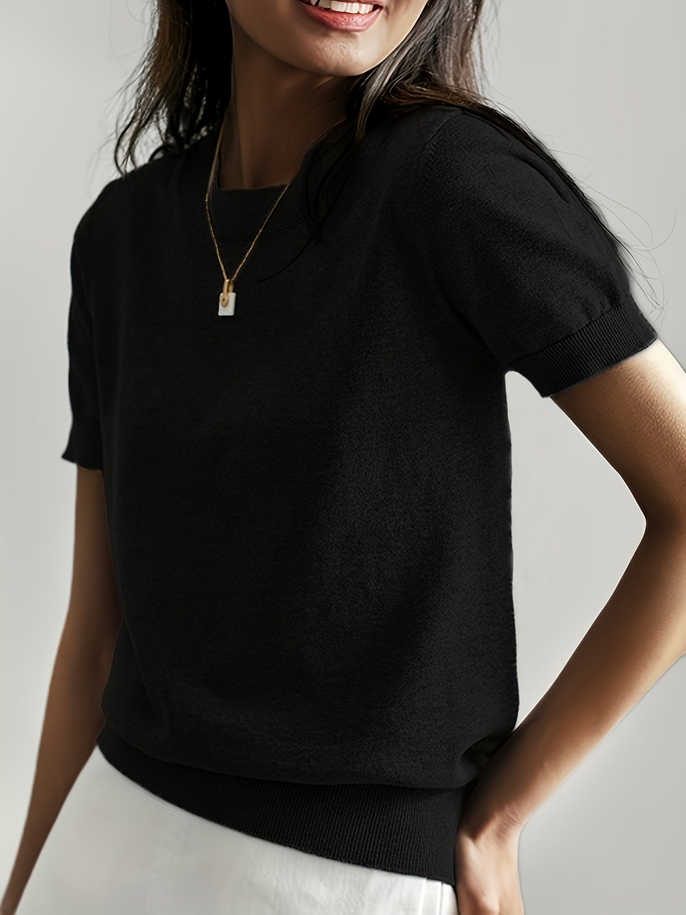 WW | Stilvolles Strick T-shirt Für Damen
