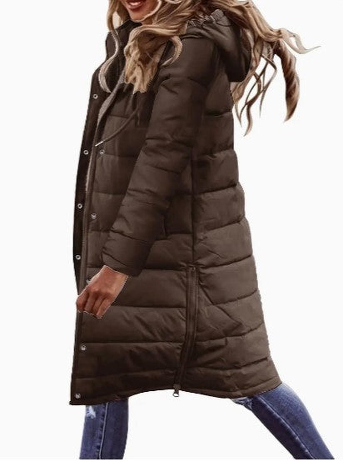 WW | Steppiger Kapuzen Langer Winterjacke Für Frauen