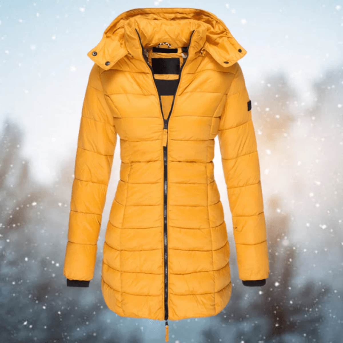 WW | Gesteppter Langer Slim Fit Puffer Mantel