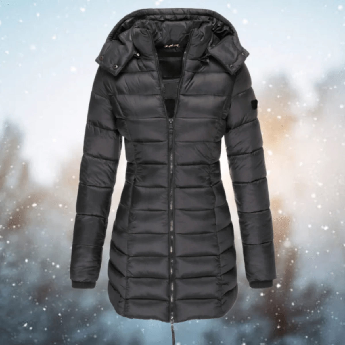 WW | Gesteppter Langer Slim Fit Puffer Mantel