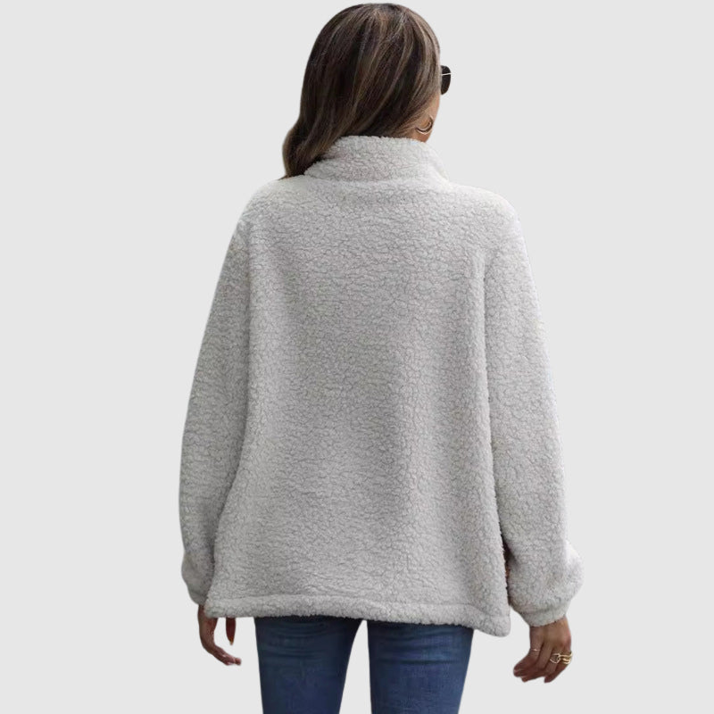 WW | Fleece Relaxed Fit Jacket - Quilted Patchwork Faux Fur Jacket