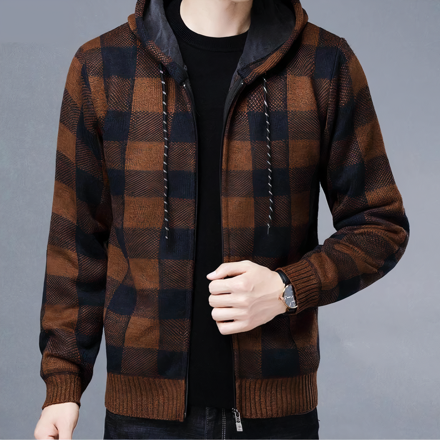 WW | Karierte Jacke mit Kapuze