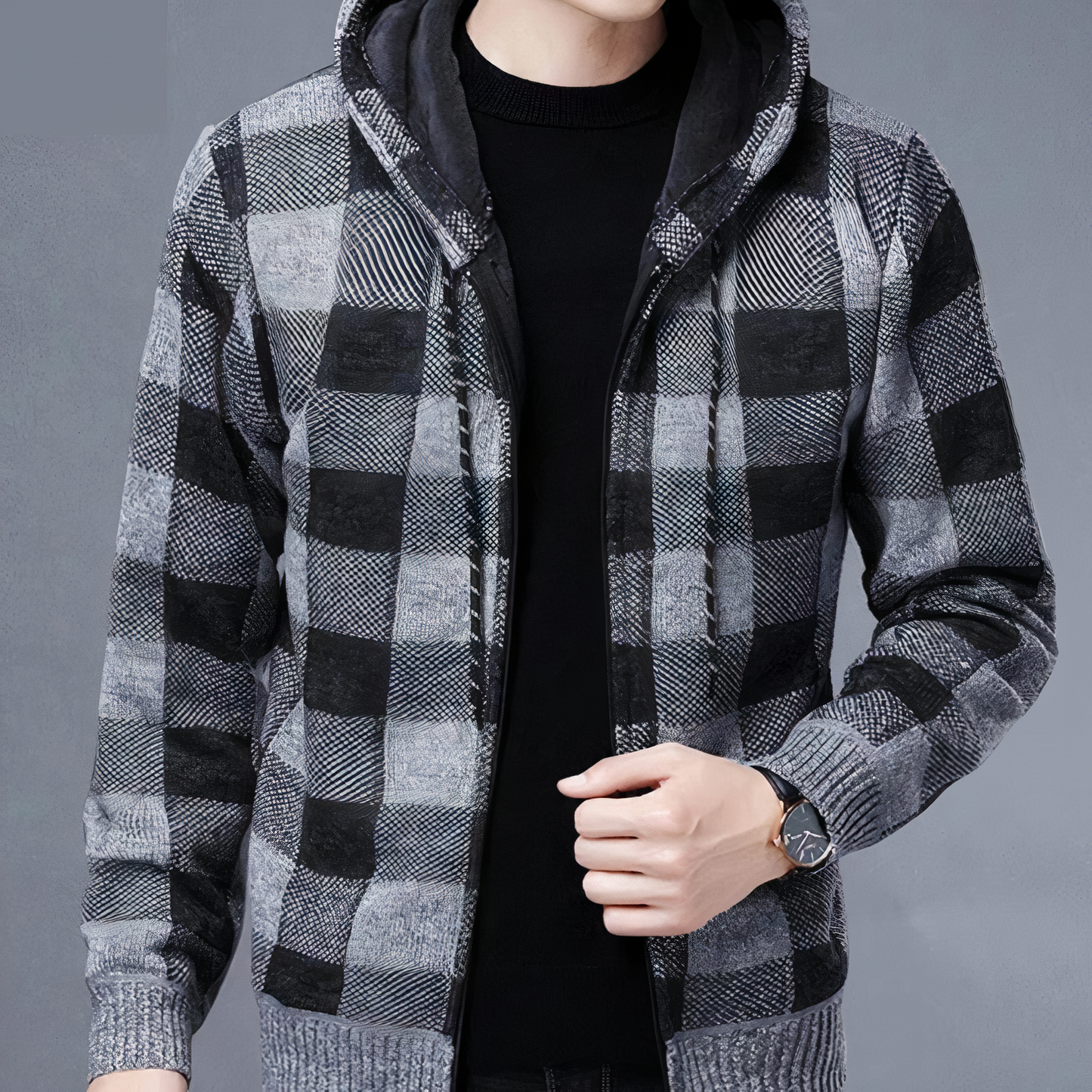WW | Karierte Jacke mit Kapuze