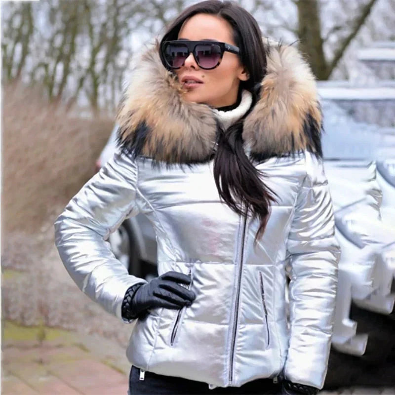 WW | Winterjacke mit Kapuze aus Leder