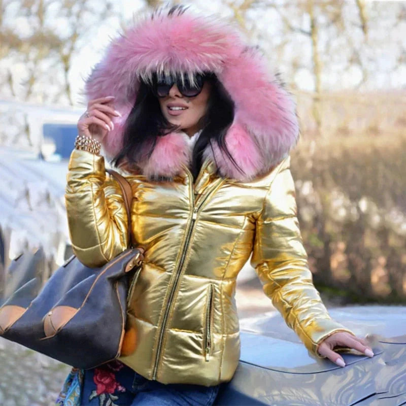 WW | Winterjacke mit Kapuze aus Leder