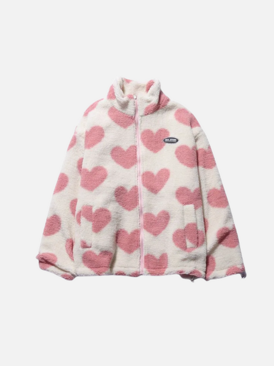WW | double-faced women's coat with heart design