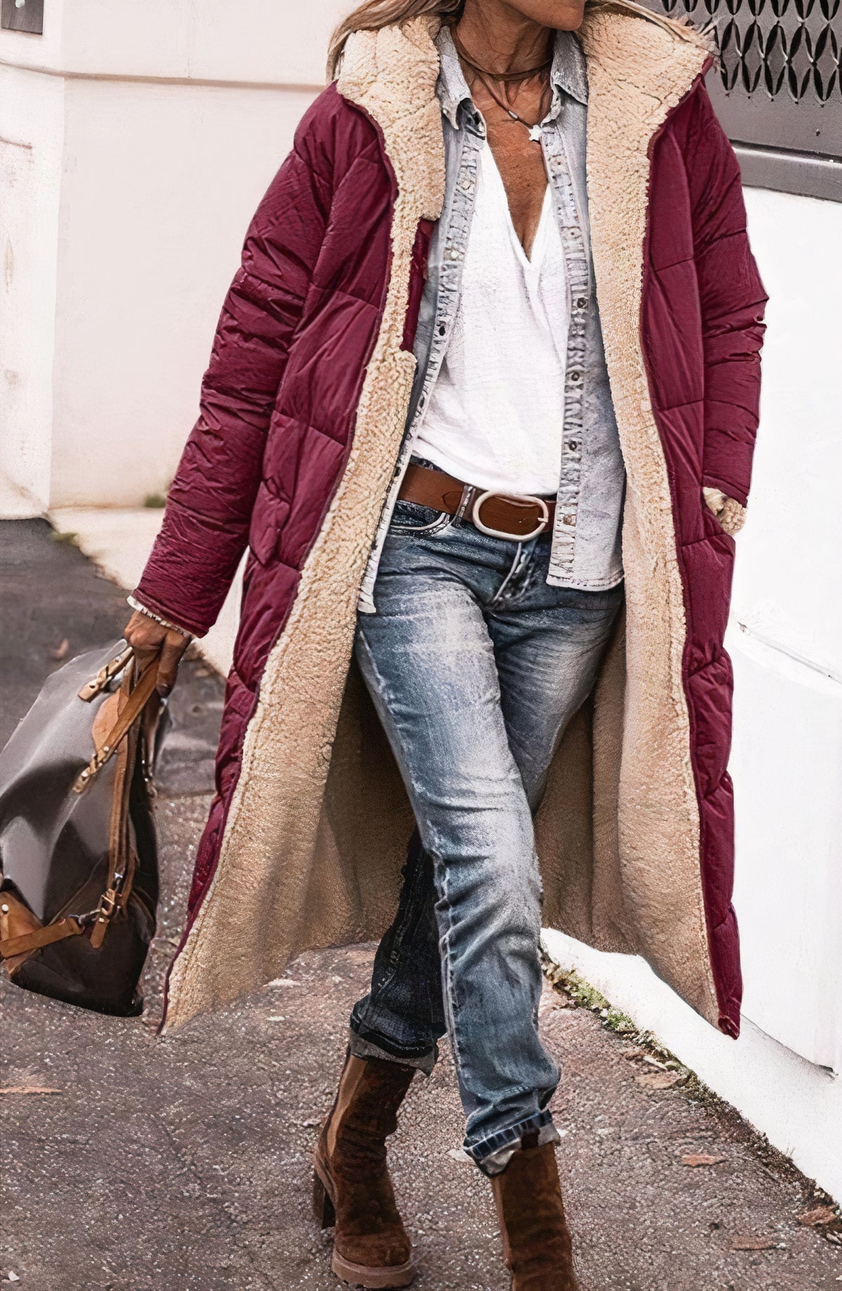 WW | Reversible long fleece jacket