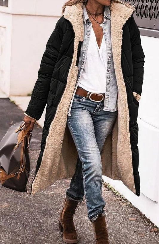WW | Wendbare lange Fleecejacke