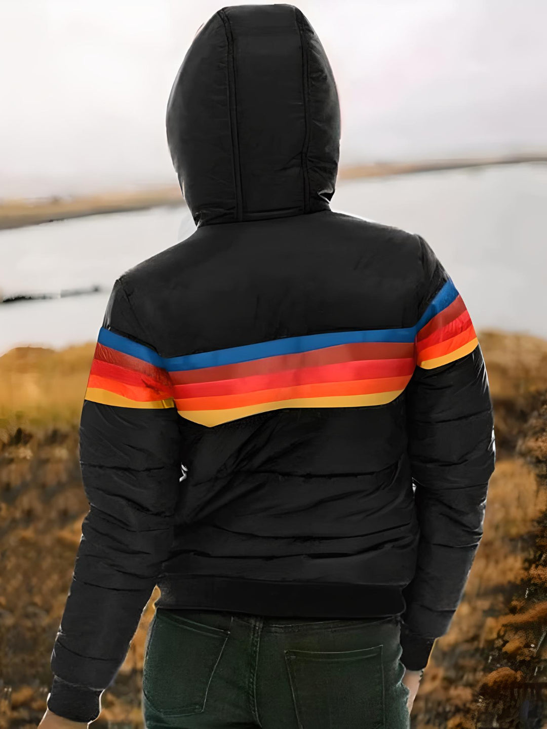 WW | Retro Steppjacke mit Kapuze - Modische Freizeit Winterjacke im Vintage-Stil