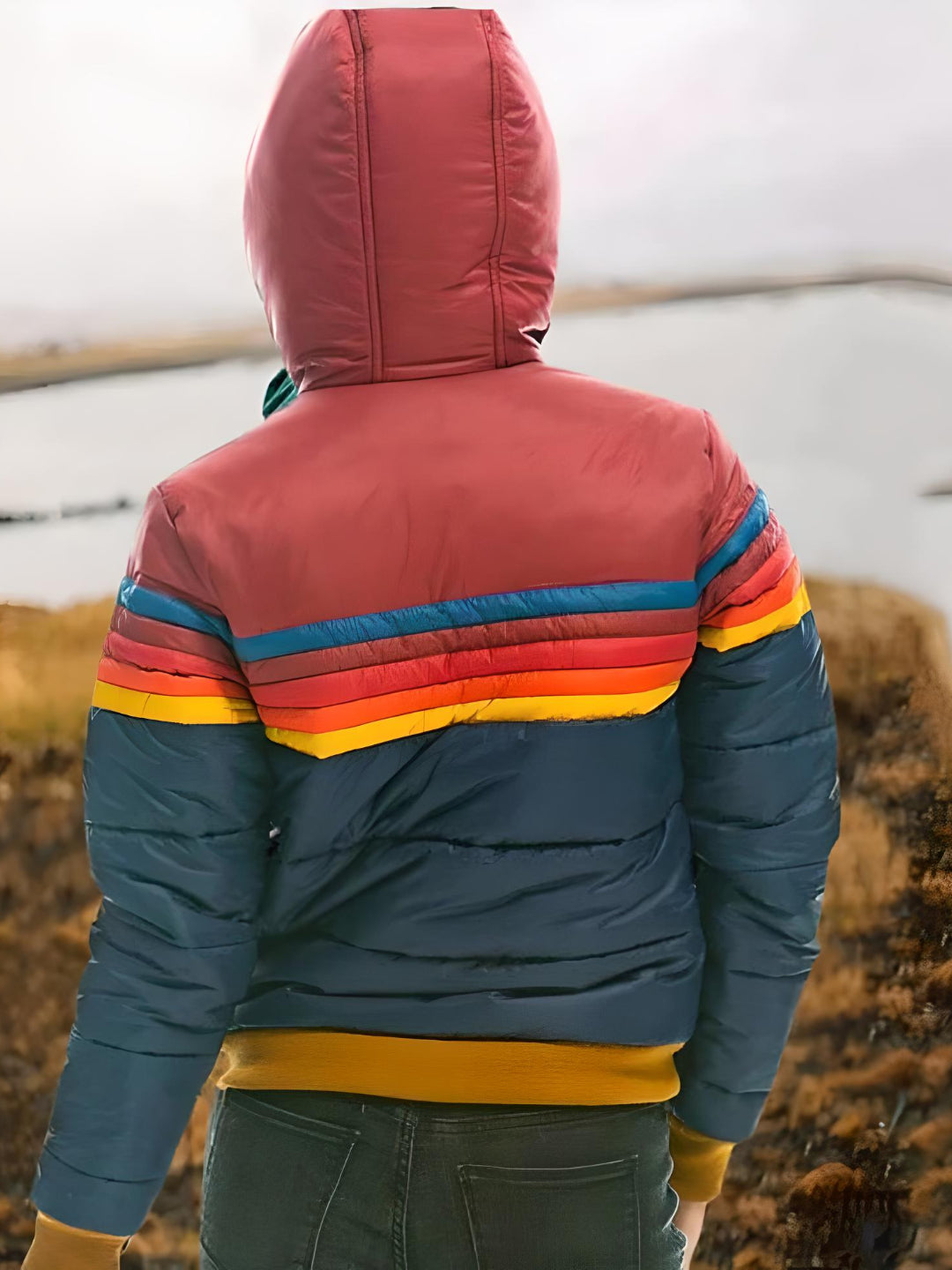 WW | Retro Steppjacke mit Kapuze - Modische Freizeit Winterjacke im Vintage-Stil