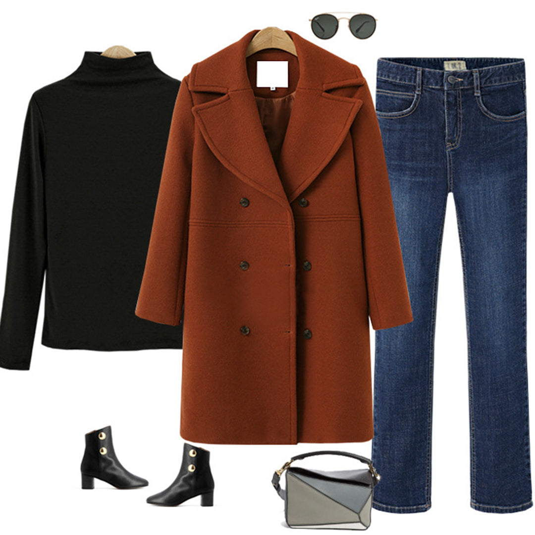 WW | Winter coat with lapel double row