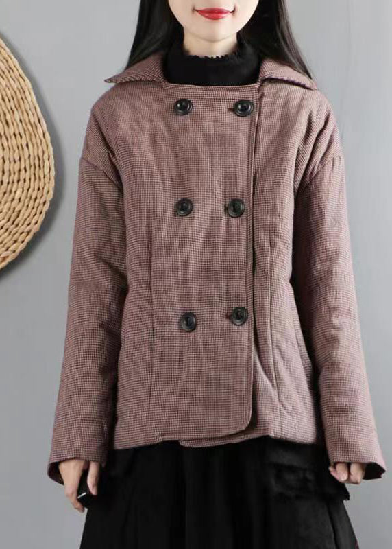 WW | Plaid Pockets Patchwork Fine Cotton Filling Women's Winter Coats