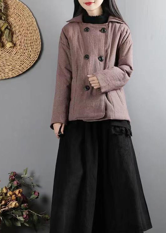 WW | Plaid Pockets Patchwork Fine Cotton Filling Women's Winter Coats