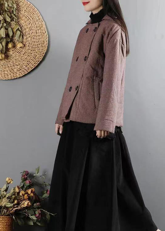 WW | Plaid Pockets Patchwork Fine Cotton Filling Women's Winter Coats