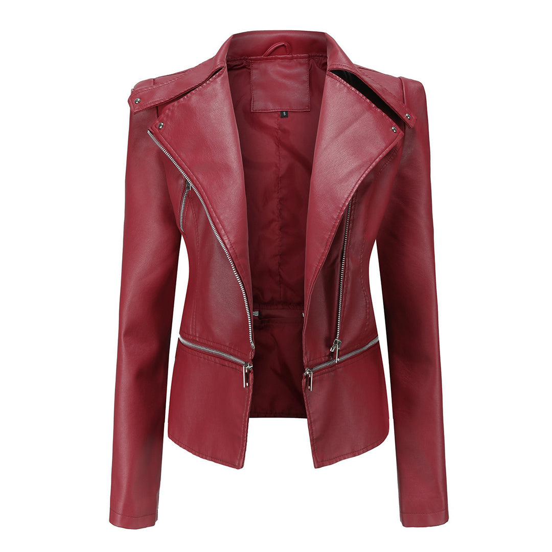 WW | Ladies' leather jacket with elegant finish